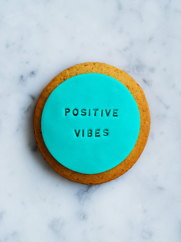 Embossed Positive Vibes Cookie